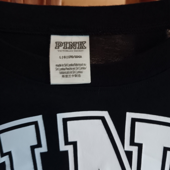 VS PINK NWOT htf bling ✨️ on front and down long sleeved t-shirt. L - Picture 5 of 5